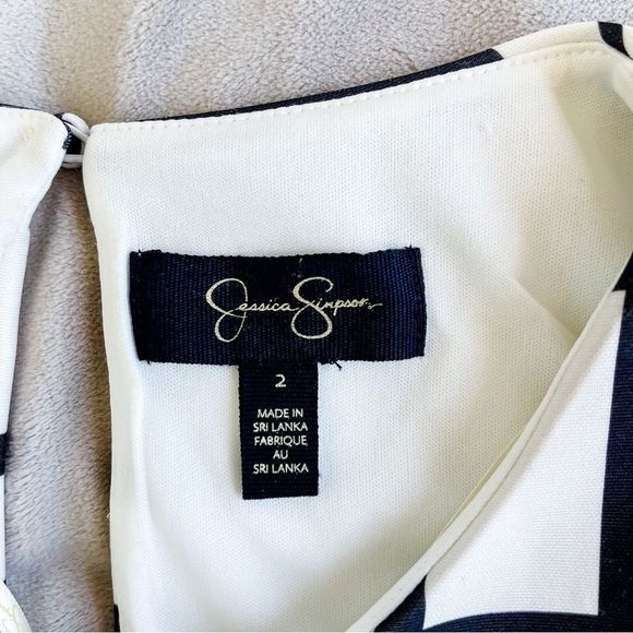 Jessica Simpson 2 Black White Unique Plaid Design Colorful Floral Bottom w/ Belt - Picture 15 of 16